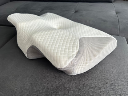 Somnia Contour élőben — szürke 3D hálós oldal és nyaktámasz perem